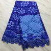 5 Yards/Lot Elegante Royal Blue Tessuto di Pizzo Netto Francese Fiore Del Ricamo Stile Africano Della Maglia Per Il Partito Spogliatoio PL31309