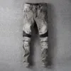 Jeans pour hommes Cool déchiré trou maigre mince haute qualité Hip Hop Denim pantalon mode pantalons gris Design de mode