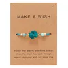 Łańcuch Link Make Wish Paper Card Ręcznie tkany Lucky Red Stricle Bransoletka Femme Multicolor Natural Natural Stones for Women Friendship Biżuteria Kent22