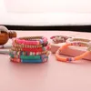 Cadena de eslabones para mujer, pulsera de cerámica suave elástica colorida de 6mm, cuentas redondas CCB de moda hechas a mano Trum22