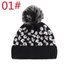 Leopard-Print Woolen Jacquard Knit Cap Wool Cap