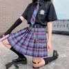 Jupes d'été coréenne taille haute jupe à carreaux mignon mini ligne a vintage sexy plissée femmes uniforme JK vêtements d'étudiants