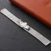 Stainless Steel Strap 20mm 22mm Metal Watch Band Link Replacement Butterfly Buckle Gold Bracelet Wristband Men Women Accessories H0915