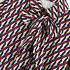 Przypadkowy geometryczny druk Midi Sukienka Jesień Wiosna Boe Tie Collar Elegancka Koszula Z Długim Rękawem ES Dla Kobiet 210515