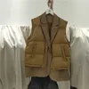 90% Vit Duck Down Vest Höst Vinter Kvinnors Solid Loose Gilet Drawstring Waistcoat Vindskyddad Varm Jacka Ärmlös 211011