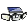 LED LED Solar Light في الهواء الطلق مصباح شمسي يعمل بالشمس 3 أوضاع مستشعر حركة PIR لزخارف حديقة الجدار شارع الشارع