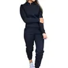 Autumn Winter 2 Piece Set Tracksuit Women clothes Sportwear Fleece Pullover Sweatshirts Trousers Jogger Pants Warm Outfits Y0625