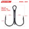 Fiskekrokar 50 st 2 # 4 6 8 10 Black Hook High Carbon Steel Triple Inverted Tackle Round Bend for Bass271H