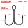 Fiskekrokar 50 st 2 # 4 6 8 10 Black Hook High Carbon Steel Triple Inverted Tackle Round Bend for Bass239C