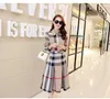 Designer Spring Women Dress Summer Long Sleeve Stand Collar Plaid Party Work Business Shirt Dresses Clothing 9465