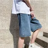 Denim Spodenki Mężczyźni Solid Plus Rozmiar 5xl Baggy Casual Vintage Chic All-Mecz Mężczyzna Krótkie spodnie Streetwear Moda High Street X0705