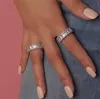 Arrivé Baguette cubic zirconia mariage bague femme bijoux micro pave cz éternité stack rose rose rose doig rin ring7310554