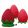 De aangepaste Fruit Modelstuk speelgoed Opblaasbare Aardbei Promotiereclameballon met basisdruk Oxford in verkoop