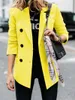 Abiti da donna Blazer Colore nero Abbigliamento di qualità Maniche lunghe Risvolto Abito doppiopetto con bottoni Giacca da donna Primavera e autunno