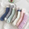 Женщины плюшевые носки мягкие микрофибры нечеткие теплые тапочки дома кровать пола носки зима Y1119