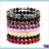 Brins de perles 8 mm de pierre naturelle bracelet bracelet cristal amethyst turquoise tigre oeil bracelets pour femmes hommes bijoux de mode