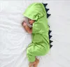 Pasgeboren baby babyjongen meisje dinosaurus hooded romper jumpsuit outfits kleding kawaii solide kleding jumpsuit voor unisex 123 Q2