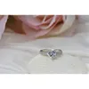 2CT verharde hartvorm verbluffende diamant ring voor vrouwen engagement platina 950 sieraden semi mount