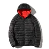 Warm Parka Coat Mens Winter Thick Hooded Men Jacket Ultra Light Portable Solid Color Windproof Outwear Down Jacket Male 210603