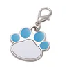 10 peças sublimação diy branco metal pata de gato etiqueta de cachorro cartão de identificação chaveiro cores mistas