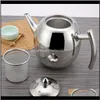 Pots Coffeeware Kitchen, Dining Bar & Garden Drop Delivery 2021 1L/1Dot5L Stainless Steel Teapot With Strainer Large Capacity Kettle Heat Res