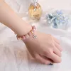 Moda Rhinestone Koraliki dla Kobiet Czerwony Niebieski Inlay Zroszony Oryginalny DIY Pandora Trendy Bransoletka Bransoletka Prezent Party Biżuteria