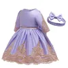 Baby Girl Robe Pour S Fabricant Robe de baptême dentelle Broderie Vêtements de Noël de la fête Princess 210508
