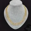 Chains Hip Hop Bling 20MM Gold Heavy Miami Prong Full Iced Out Paved Rhinestones Cuban Chain CZ Rapper Necklaces For Men Jewelry232T