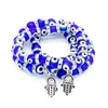 Lucky Hand Eye Strands Beaded Pendant Armband Handgjorda Pärlor Elastisk Bangle Unisex Kvinnor Mäns Mask Smycken