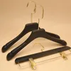 Pcs.lot zwarte massief houten kleding hangers heren en dameskleding hangende houten jas hanger garderobe spaar rekken