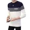 Men's Fashion Patchwork Color Sweater Autumn New Knitted Jumper Korean Style Long Sleeve Pullover Coat Cold Blouse Y0907