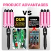 LCD DIGITAL DISPLAY HAIR Curler Curling Iron Machine 360 ​​grader Roterbar 110V till 240V Pro Automatiska Curls US UK AU EU Version Air Waver Stying Tools Styler Wand