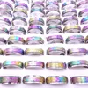 Wholesae 100stcs lot roestvrijstalen spin band ringen roteerbare multicolor laser geprinte mix patronen mode sieraden spinner feest 271w