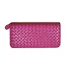 Portafogli Porta del portafoglio per la pelle di pecora Womenmen Real Lether Women Knitting Borse Blassa Nera Long Zipper Clutch Serate5718699