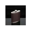 6oz Kalça Şişeleri Deri Viski Flagon Sızdırmaz Paslanmaz Çelik Hip-Şişeler Açık Taşınabilir Şarap Potu Pocket Flask SN2992