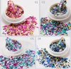 Qualità 12 colori Adesivi per unghie professionali fai-da-te Adesivi per manicure con paillettes glitterate rotonde 3D in acrilico