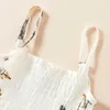 Summer Floral Print White Matching Maxi Romper Dresses for Mommy and Me 210528