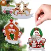 Żywica Spersonalizowana Jelenia Rodzina 2 3 4 5 6 Choinki Ornament Cute Santa Deers Winter Gift Xmas Dekoracje Weq