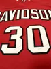 Nikivip Nave dagli Stati Uniti Stephen Curry # 30 Davidson Wildcats College Maglia da basket cucita Bianco Rosso Taglia S-3XL Alta qualità