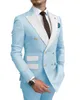 Fashion Grey Mens Wedding Tuxedos Peak Lapel Double-Breasted Groom Groomsmen Tuxedos Brand New Man Blazers Jacket High Quality 2 Piece Suit(Jacket+Pants+Tie) 1809