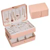 Jewelry boxes large capacity necklace jewelry storage box pu leather multi-function