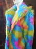 S/4Xl Women Fake Fur Outwears Long Section Mixed Color Winter Autumn Female Fake Fur Overcoat Large Size Fashion Fur Coats J3170 210816