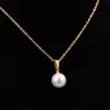 Collana di perle in acciaio al titanio 18KGP Ciondolo femminile Collana girocollo in oro con catena di gioielli Miglior regalo G1206