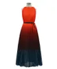Vrouwen jurk mouwloze bandage kleur matching sexy jurken plus size vintage lange zomer kleding 210513