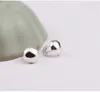 925 Sterling Zilveren Stud Dome Ear Clip Women's Daily Simple Glanzende Exquisite White Fungus Gesp Design Cold Fashion Oorbellen