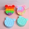 Party Favor Bubbles Toys Rainbow Women's Wallet Bag Kids Coin Purse Silicone Simple Dimple Fidget Toy for Children