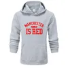 Hoodies Suéter Homens / Mulheres Manchester é Moda Vermelha Hoodies Moletons Outono Inverno Morno Fleece Pullover