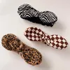 Fashion Face Wash Headbands Leopard Print with Large Bowknot Facial Skin Cleaning Hair Bands Beauty Tools