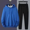 Men's Tracksuits 2022 Autumn Korean Casual Plus Tamanho Sweeter Troushers Duas peças Capuz de capuz Moleton Sudaderas calças Pantalon