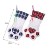 Weihnachtsdekoration Strümpfe Geschenk Tasche Dekor für Jahr Plaid Taschen Pet Stocking Socken Weihnachtsbaum Hängen Anhänger